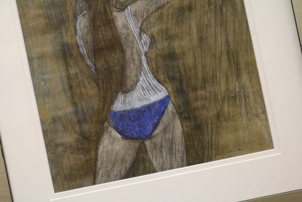 Alistair Michie, pencil and watercolour, The Blue Ribbon, signed, 29 x 29cm
